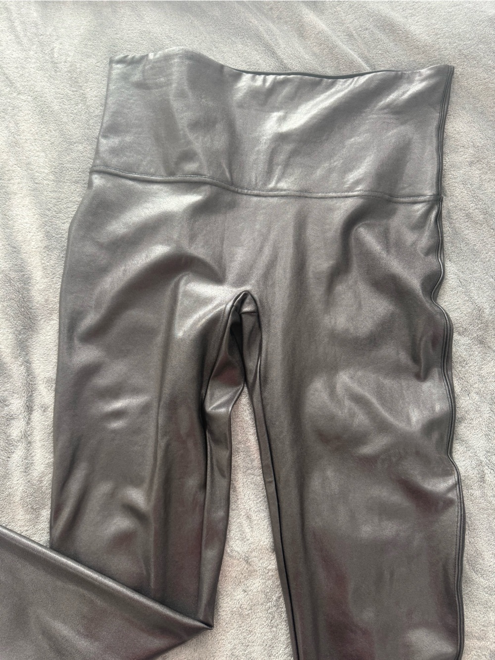 SPANX Faux Leather High-Waist Leggings in Black